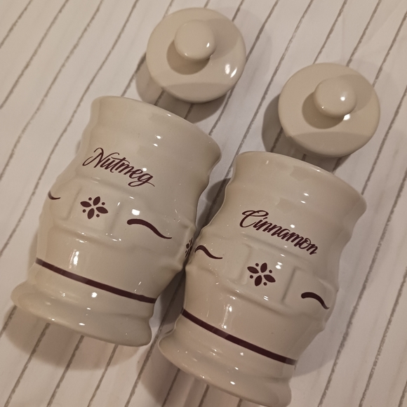 NWT! LONGABERGER Cinnamon & Nutmeg Spice Jars - Picture 5 of 7